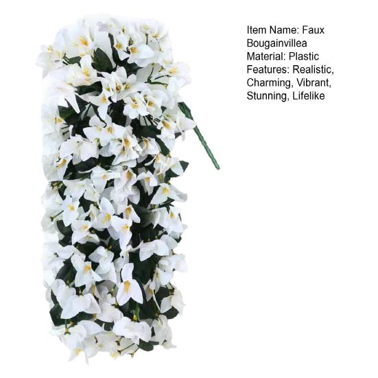 Artificial Bougainvillea Flower Faux Hanging Bougainvillea for Outside Long Trailing Vines Fake Flower for Door Porch Planter Urn Patio Balcony Decor