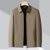 Men's Thickened Lapel Down Jacket for Middle-aged & Elderly - Detachable Liner, Duck Down, Cold Protection Winter Coat