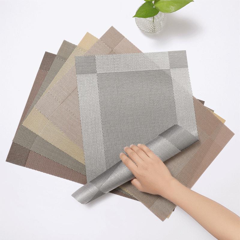 Jednoduchý rámový prostírání tkaný snadno čistitelný Evropský tepelně izolační podložka pod hrnek Teslin stolní podložka hotelová domácí PVC západní jídelní podložka