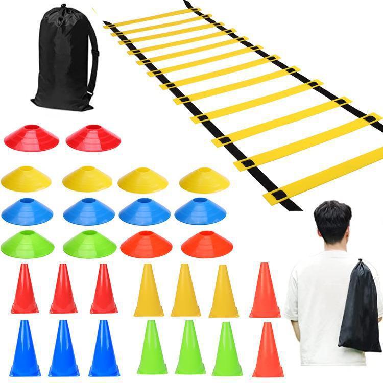 Agility Ladder Set: Speed Ladder, Footwork Training, Marker Cones, Resistance Band, Circle Steps