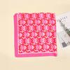 Luxury Silk Scarf 70*70cm Square Pink Heart Print Women Shawl Headband Small Hair Scarves Female Handkerchief Summer