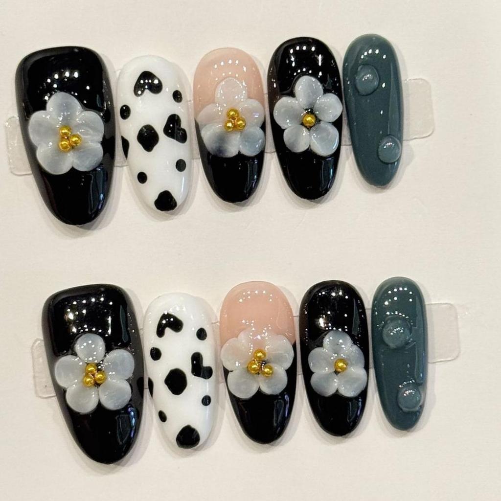 10pcs Hand Painted Gel Press Nails Beautiful Luxury Customized Design Handmade Press On Nails