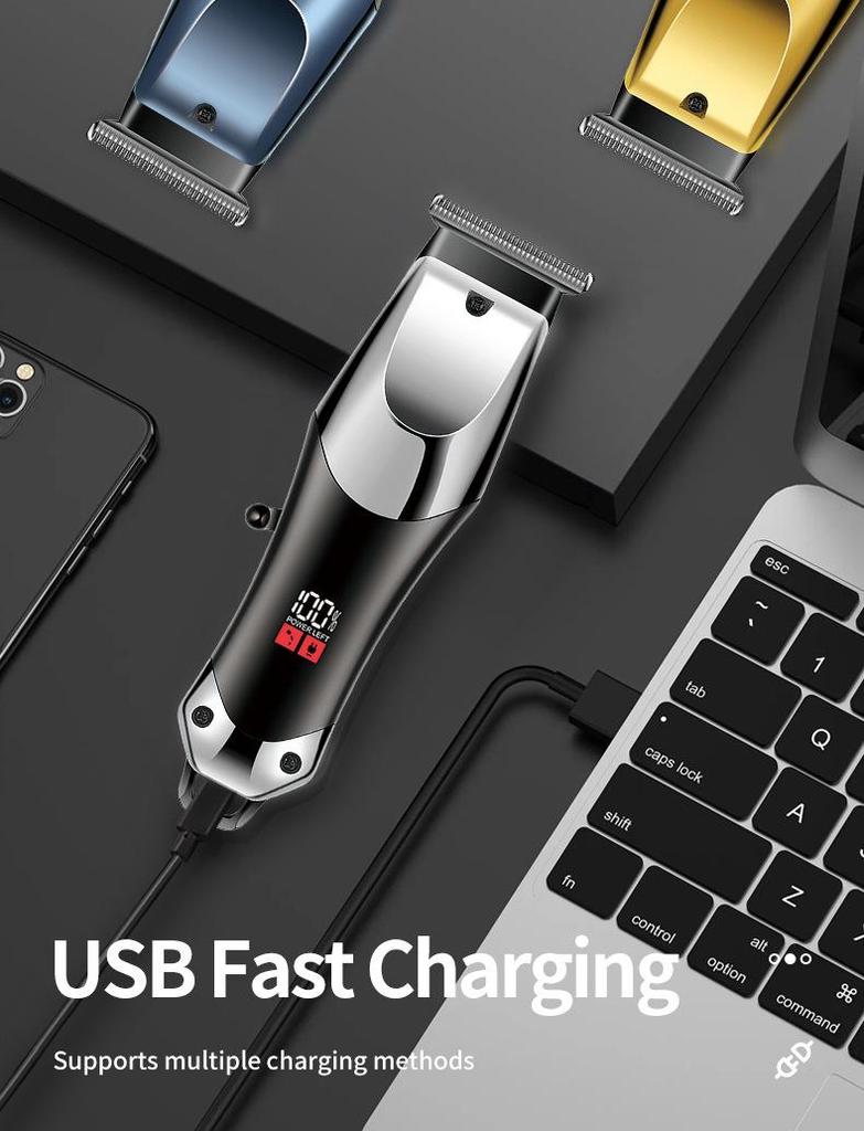 Rechargeable Multi-Function LCD Display Electric Hair Clippers & Razor