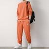 Men's Autumn Oversized Waffle Weave Suit Youth Loose-fitting Casual Sweatshirt + Sweatpants Simple Casual Two-piece Set