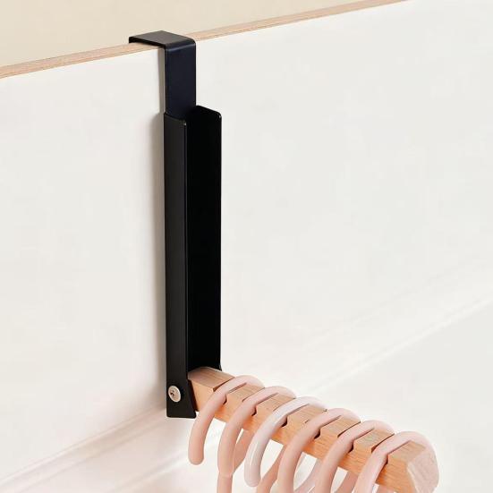 Foldable Over-the-Door Hook Rack with 6 Swivel Hooks Portable No-Drill Organizer for Travel Hotel Home Non Slip Door Hanger for Clothes Towels Bags