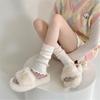 Sweet Girls Leg Warmers Women Ribbed Knit Striped Foot Cover Elegant Bowknot Ruffled Trim Boot Cuffs Footless Calf Socks