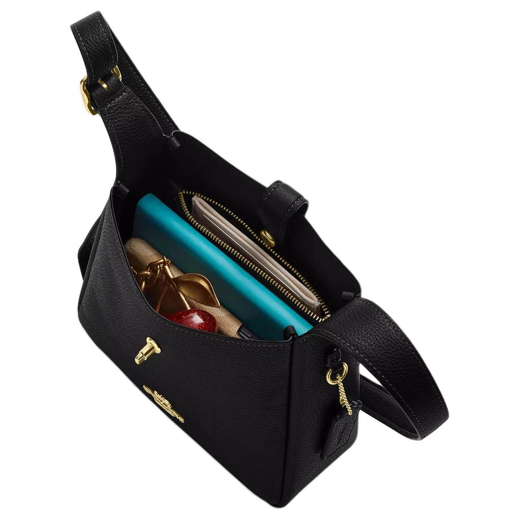 Coach Hadley 20 Leather Shoulder Crossbody Bag Women Bags Black CAL60-IMBLK