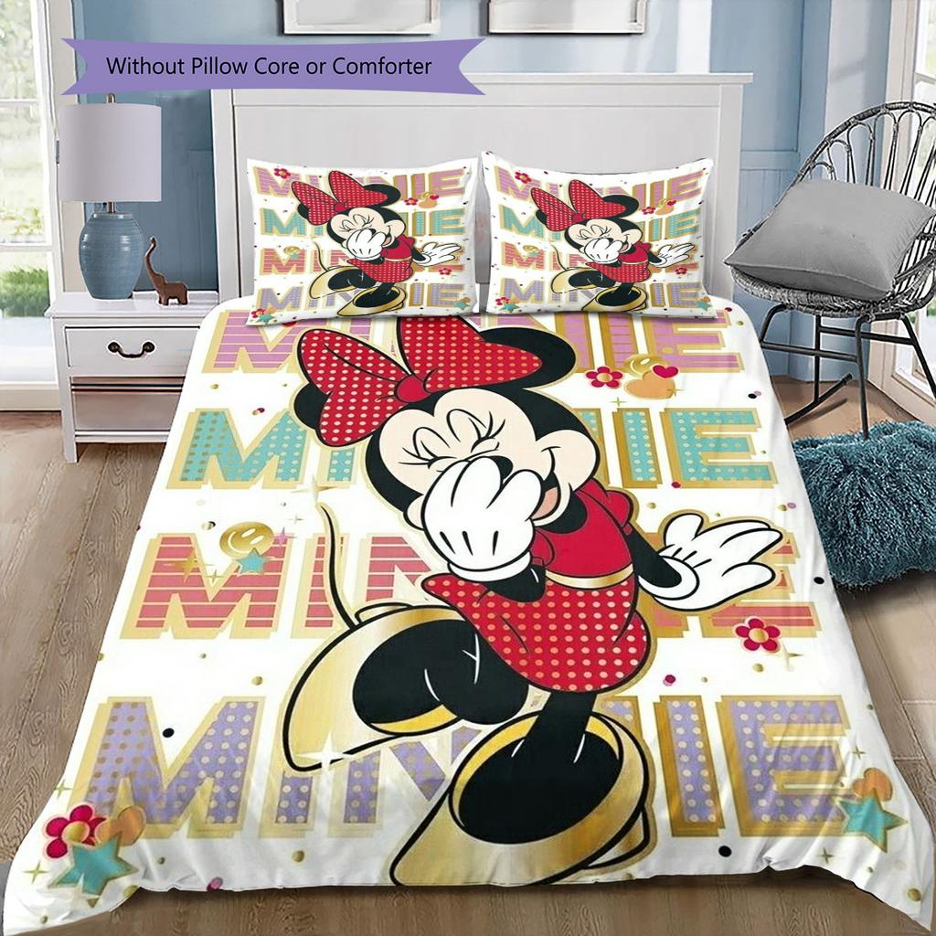 Retro-chic Minnie Mouse Themed Bedding Set – The Perfect Choice for Decorating A Child's Bedroom. Comfortable and Warm.