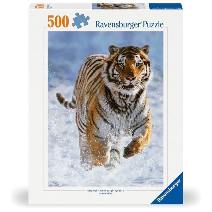 Puzzle 500 pièces - RAVENSBURGER - Tigre dans la neige - 49 x 36 cm - Thème Animaux - Dès 10 ans
