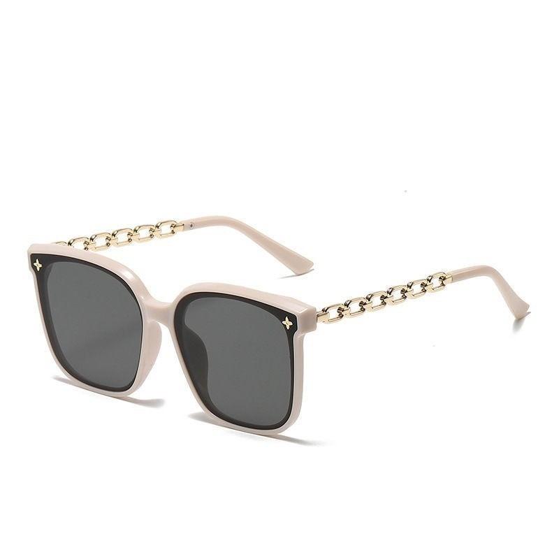 Korean Style Fashionable Sunglasses Square Glasses Fashionable Women's Glasses Hollow Chain Glasses Legs Travel Sunglasses