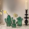 Cactus Glass Vase Hydroponic Plant Living Room Decoration Aromatherapy Bottle Flower Decor Vase Tabletop Small Vase Handicraft