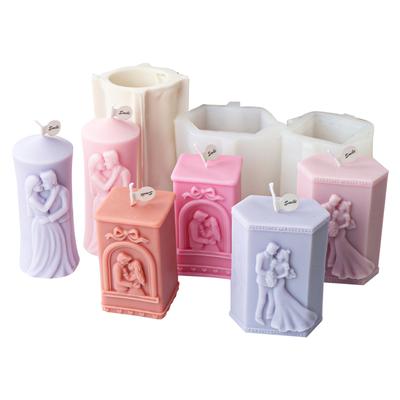 Forma na świecę silikonową tłoczona para małżeńska forma aromaterapeutyczna formy na świece z żywicy epoksydowej materiały do wyrobu biżuterii