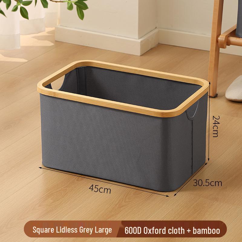Foldable Large Desktop Storage Basket with Lid for Bedroom - Laundry, Toys, and Clothes Organizer