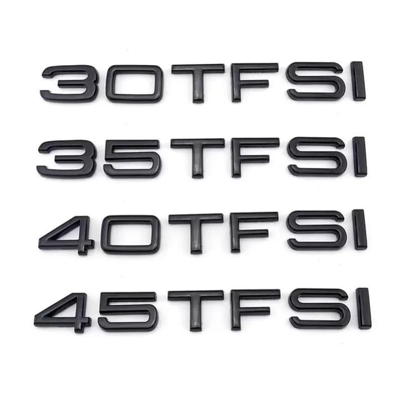 Bright black displacement standard decorative car sticker 2.0T 3.0T 30 45 TFSI letters, special modification for the rear