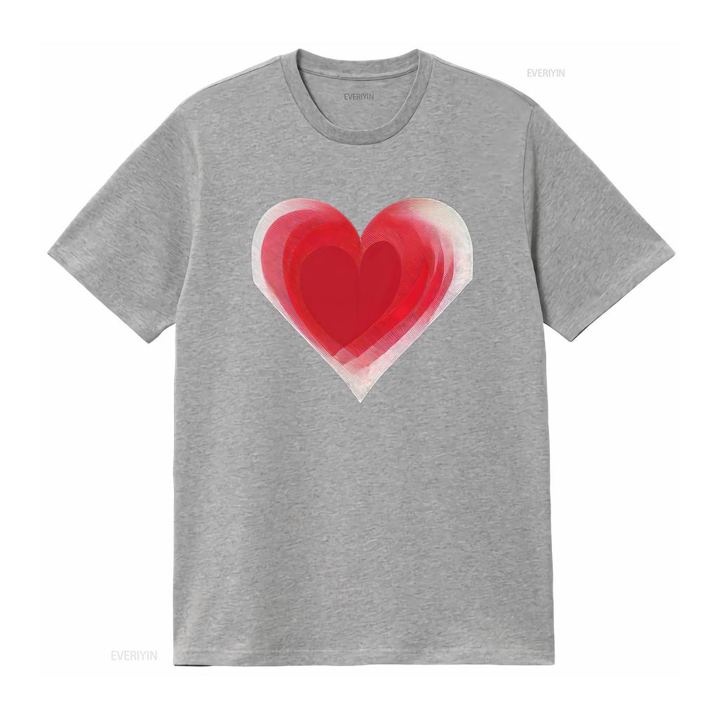 Red Heart Summer T Shirt for Women with Cool Prints National Parents Day S Vintage Washed Fashion Streetwear Breathable