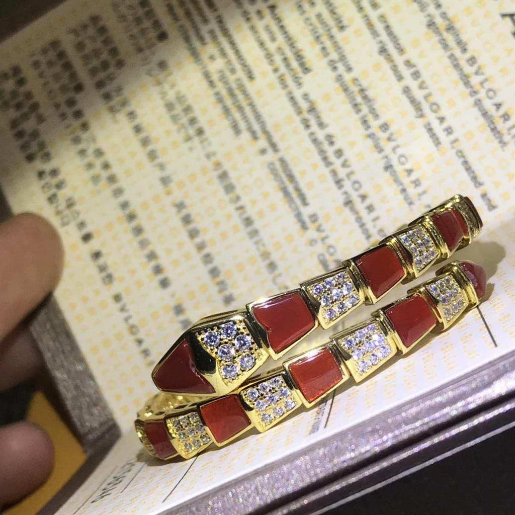 925 Silver CNC Diamond Spirit Snake Bangle: Stylish Two-Circle Snake Bone Bracelet with Full Diamond Accents