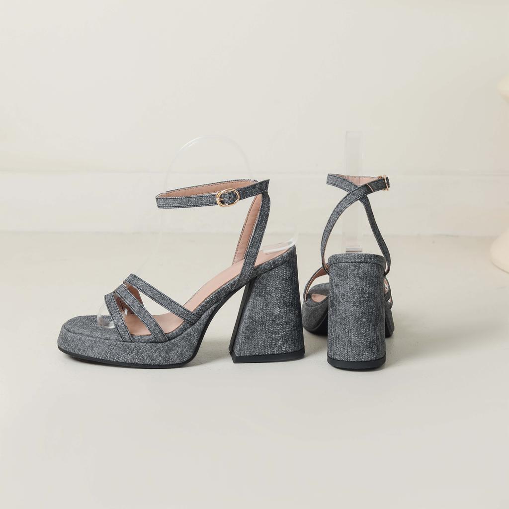 Krazing Pot Polyurethane Summer Size 43 Women Platform Super High Heels Women Peep Toe Ankle Straps Waterproof Sandals