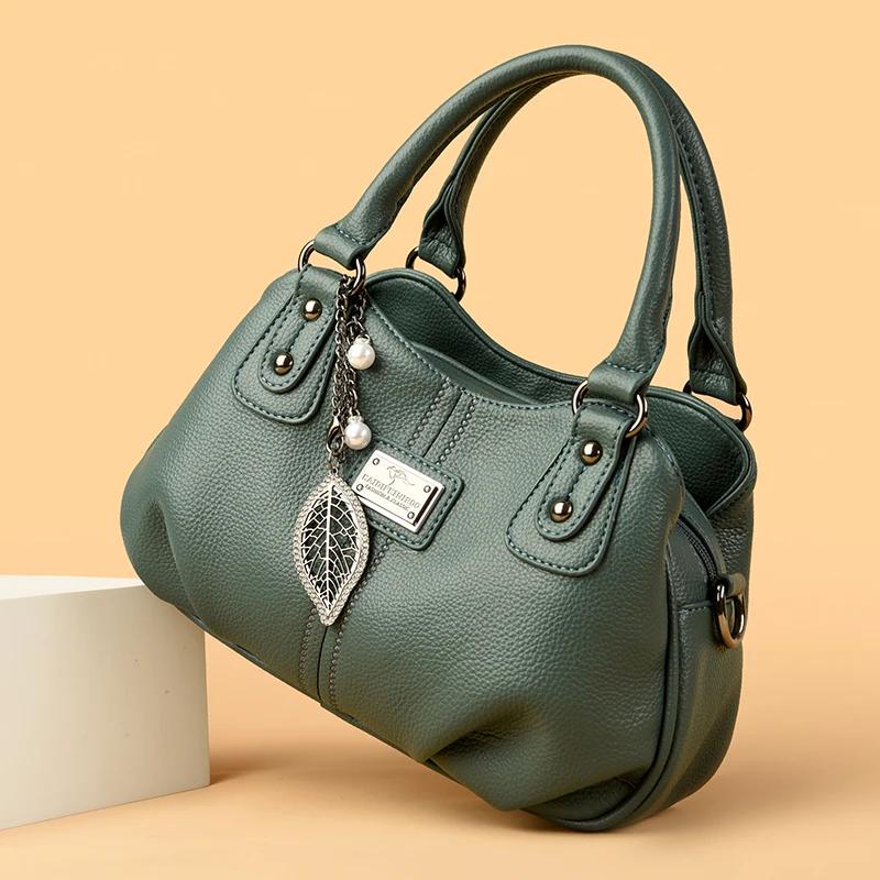 High Quality Soft Leather Purse Fashion Women Shoulder Messenger Bag Multi-pocket Wear-resistant Bag Luxury Ladies Handbag