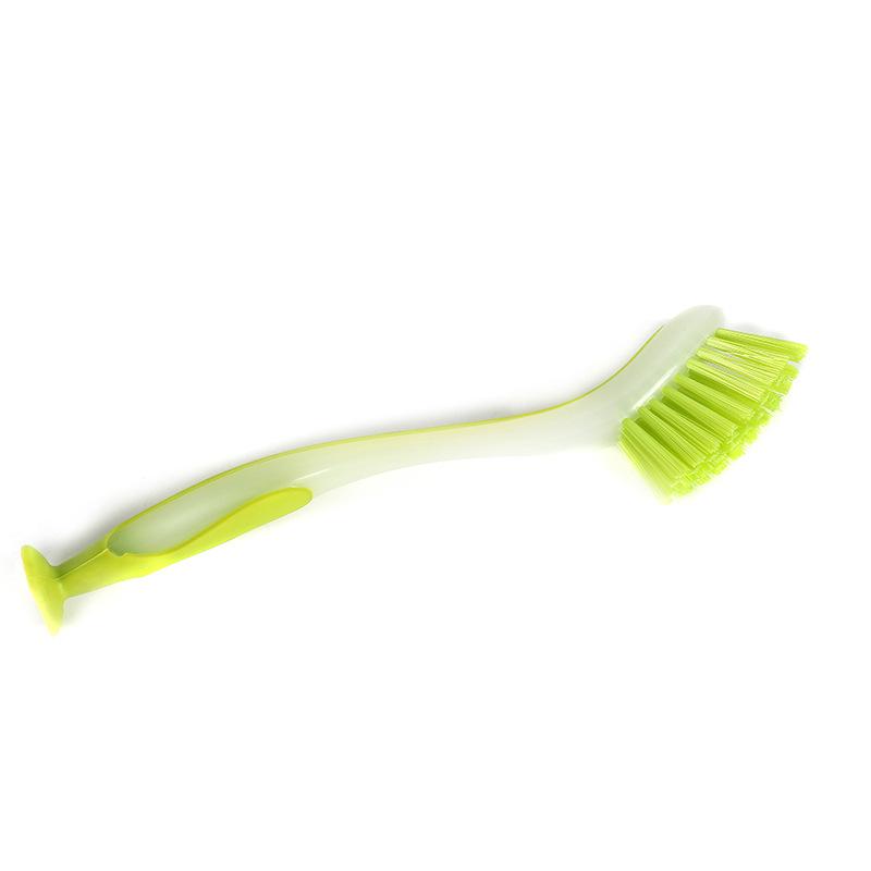 Brosse de Nettoyage de Casserole Verticale Multifonction Cuisine Type Ventouse Nettoyage d'Évier Brosse à Récurer Manche Long