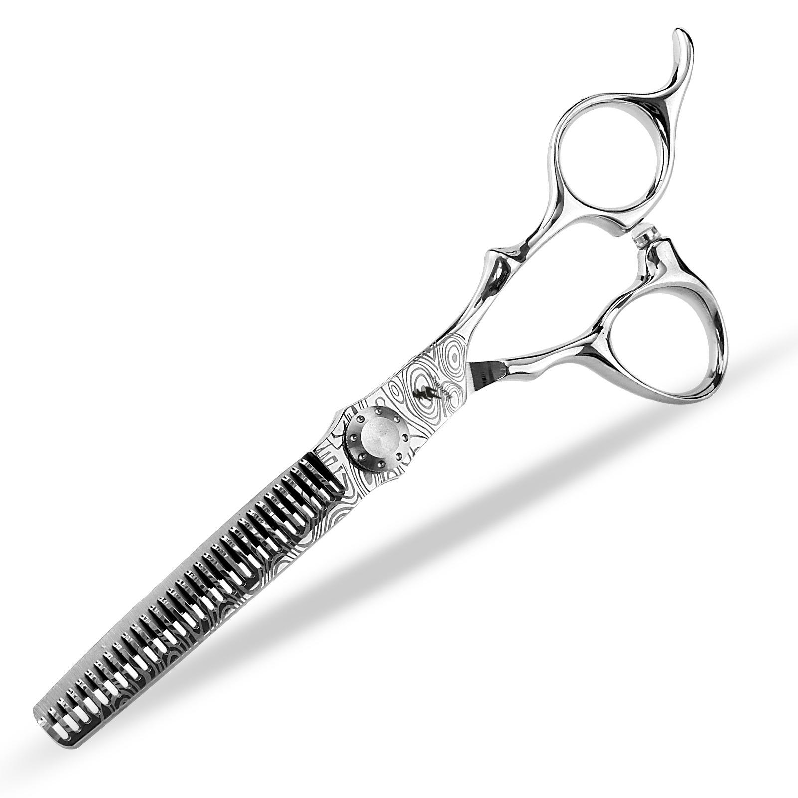 

6.0 Inch Jp440C Nepson Double-Sided Sword Back Pattern, Hair Scissors, Hair Scissors, Flat Scissors, Tooth Scissors Straight head & chromium vanadium stainless steel