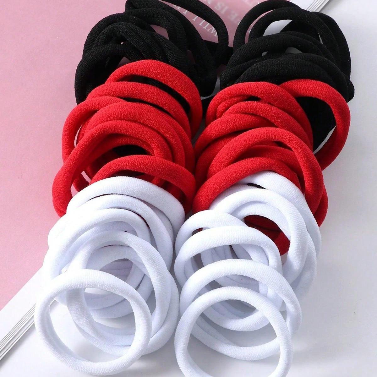 

50 шт., однотонная большая резинка для волос для девочек, держатель для хвоста, эластичная повязка для волос