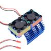 RC Motor Cooling Fan Suitable for 380 540 550 3650 3660 3674 Widened Heatsink DC 7V Double Fans High Speed 36mm Blue