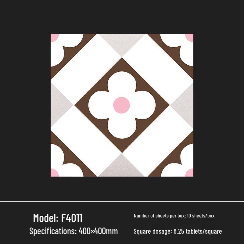 400x400 Zelená francouzská retro dlaždice s malým květinovým vzorem pro kuchyň, koupelnu, balkon a podlahu