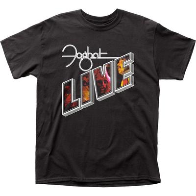 Foghat Live T Herren T-Shirt Rock and Roll Musik Klassisches Band-Tee Neu Schwarz