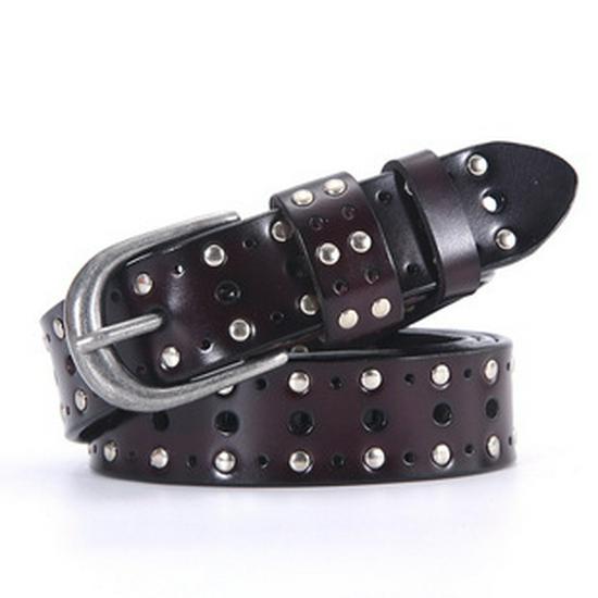 Handmade Woven Leather Belt with Alloy Buckle - Unisex Casual Fashion for Jeans