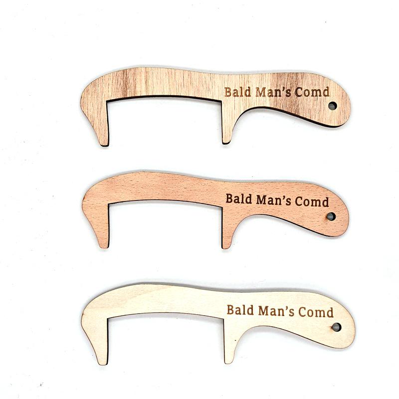 Bald Men's Wooden Comb: Novelty Gift Handicraft
