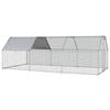 Waterproof Galvanized Metal Chicken Coop, Chicken Run with Door and Oxford Cover, 280x570x195cm