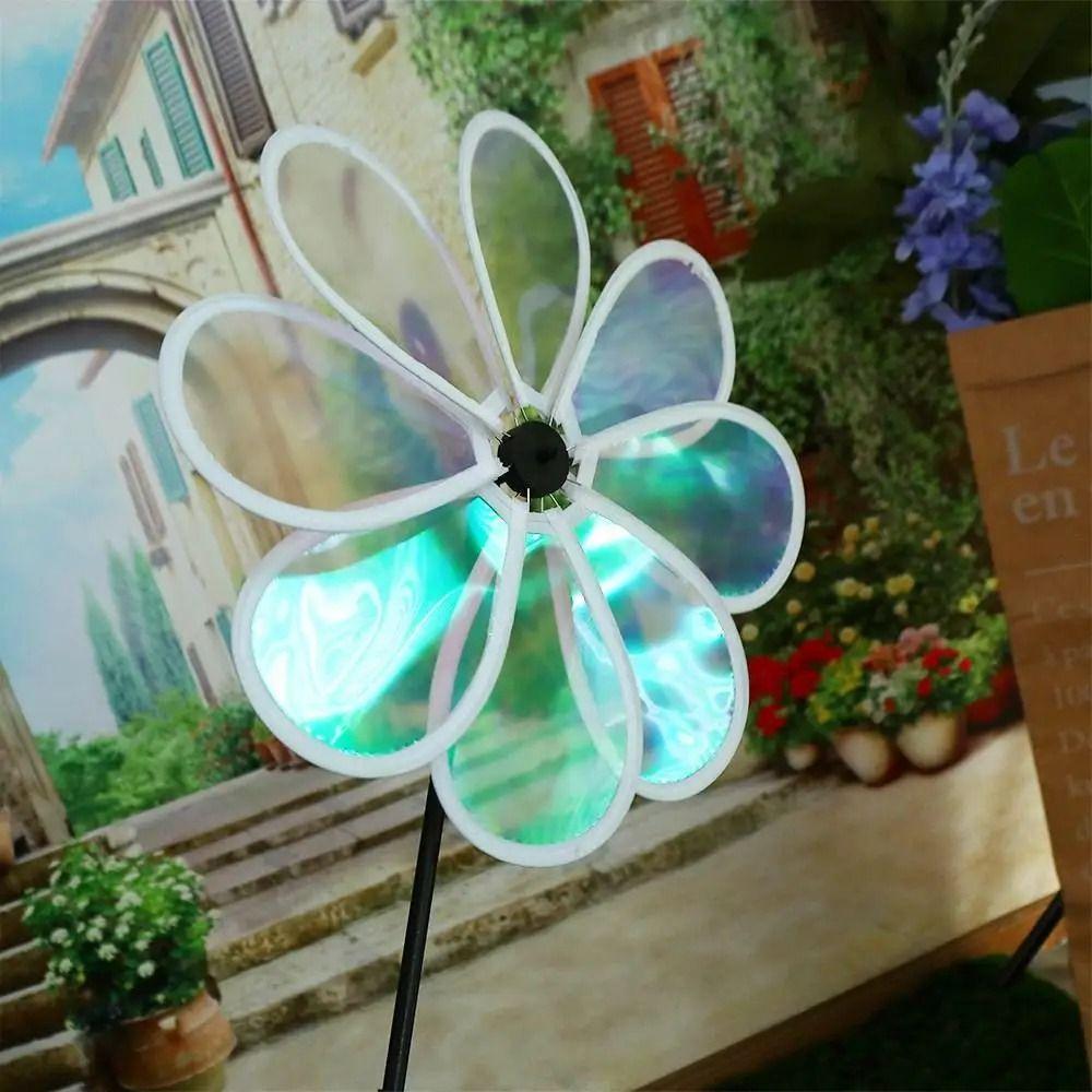 1Pcs Kindergarten Children's Toys Reflective Changing Windmill Wind Spinner  For Outdoor