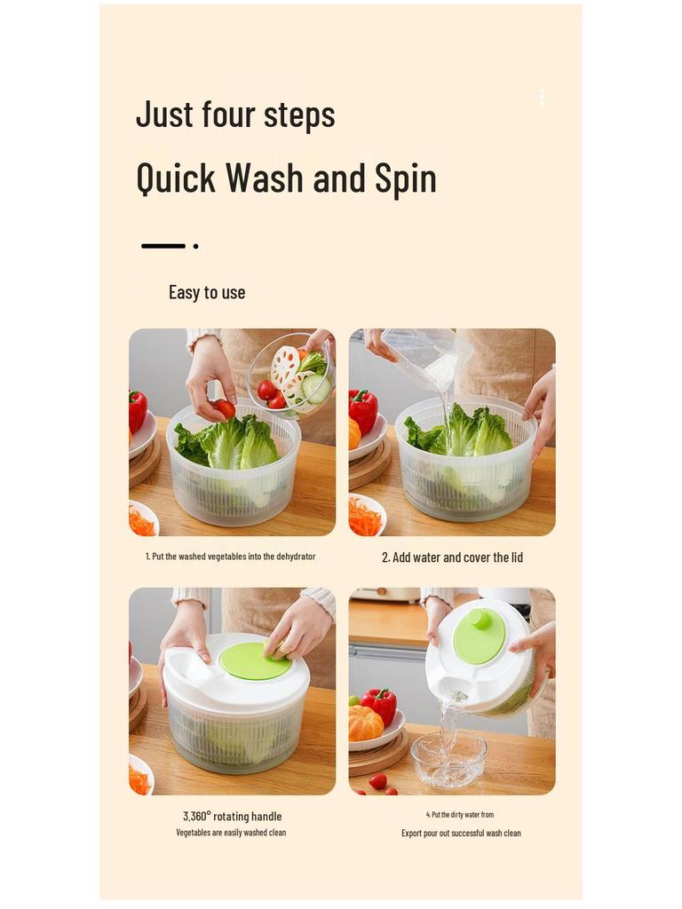 Hand-Crank Vegetable Dehydrator, Washer, Spinner, Chopper & Slicer