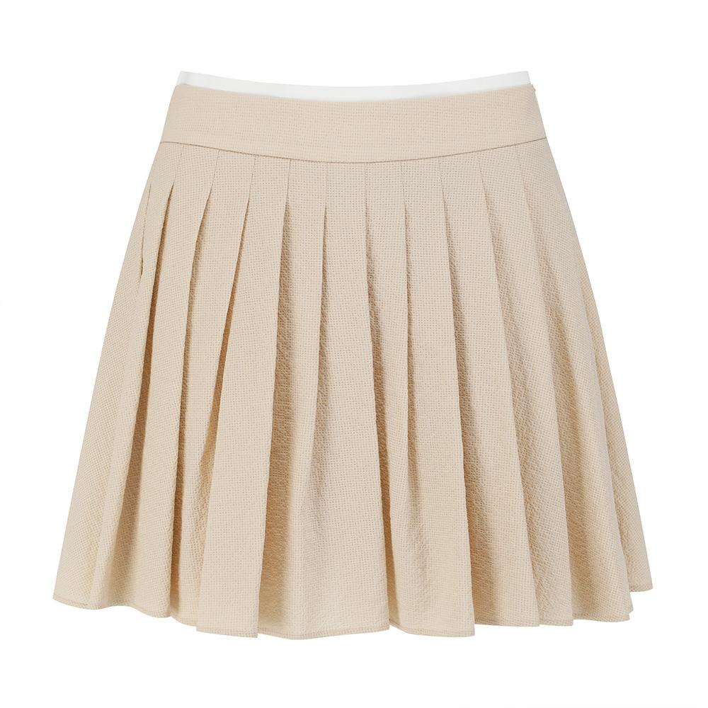 MALBON GOLF Summer Lightweight Pleated Skirt Beige (Woman)