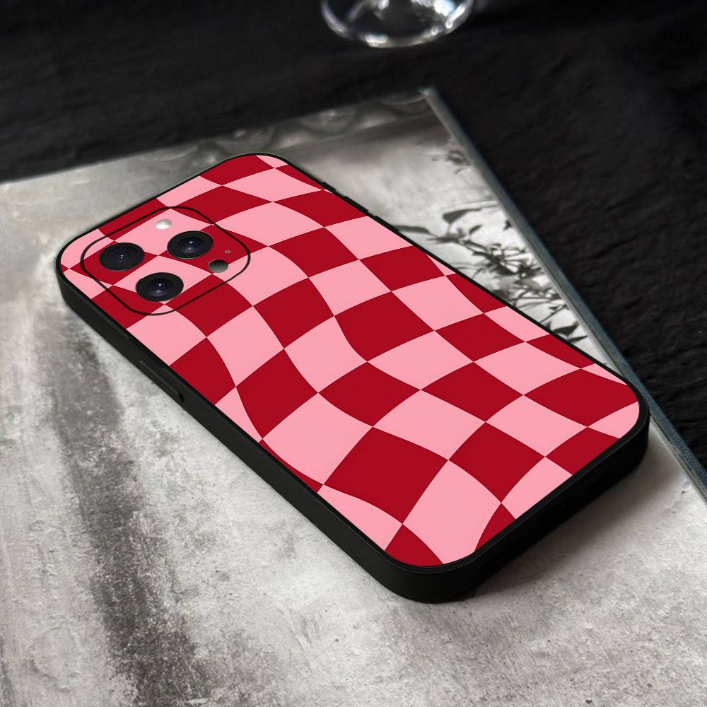 Checkerboard Phone Case Black Silicone Soft Shell For IPhone 17 16 15 14 13 12 11 Air Pro Max Plus Hot Sale