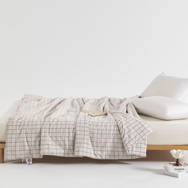 Muji Plaid Textured 100% Cotton Summer Quilt
