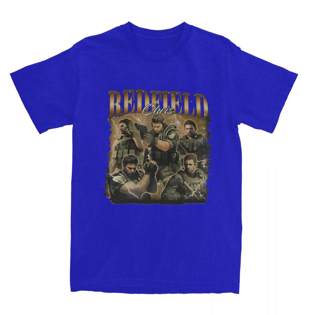 Chris Redfield Game Resident Evils T-Shirts Men Hipster 100% Cotton Tees Crewneck Short Sleeve T Shirt Plus Size Clothing