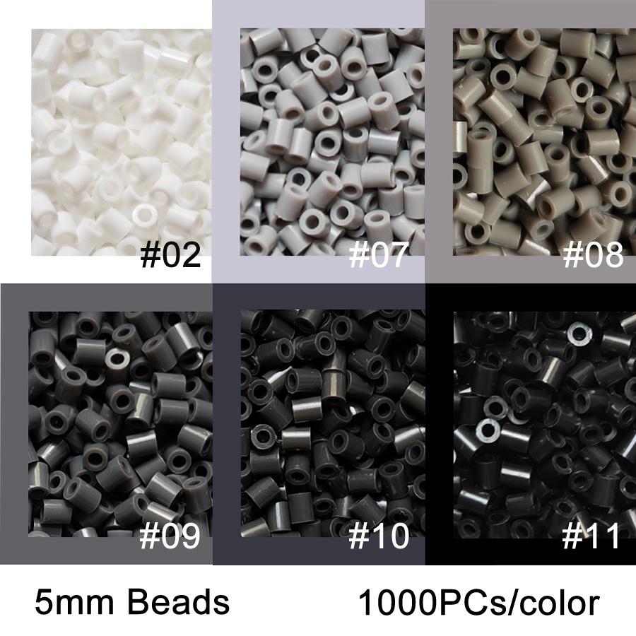 Non-Toxic 6000Pcs 5Mm Iron Beads Pixel Art Kit 6Color Black White For Kid Hama Perler Bead Diy Puzzles High Quality Gift Children Toys