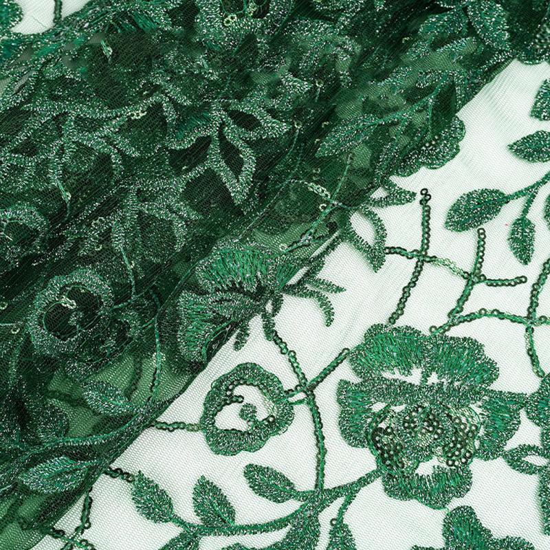 91*130cm Sequin Tulle Lace Fabric High Quality Groom Nigerian Embroidery African Lace Fabric For Diy Sewing Evening Party Dress