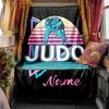 Judo Fighters Sunset Stripes Blanket Personalized Name Soft Comfortable Stylish Blanket Car Blanket Perfect For Travel Camping Outdoor Home Suitable