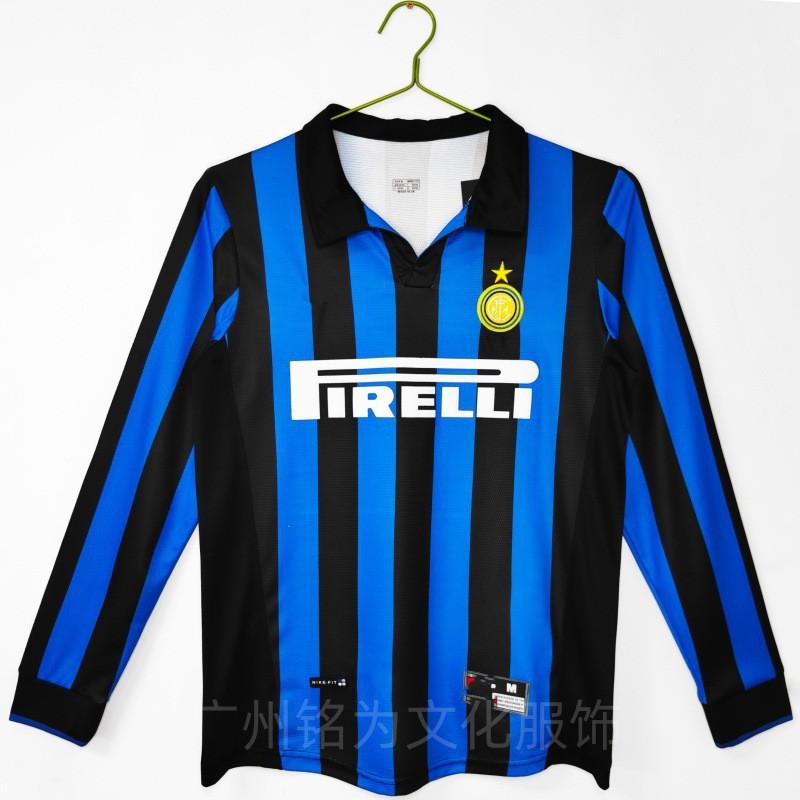Mens Long Sleeve Retro Football Jersey Vintage Team Sportswear Soccer Fans