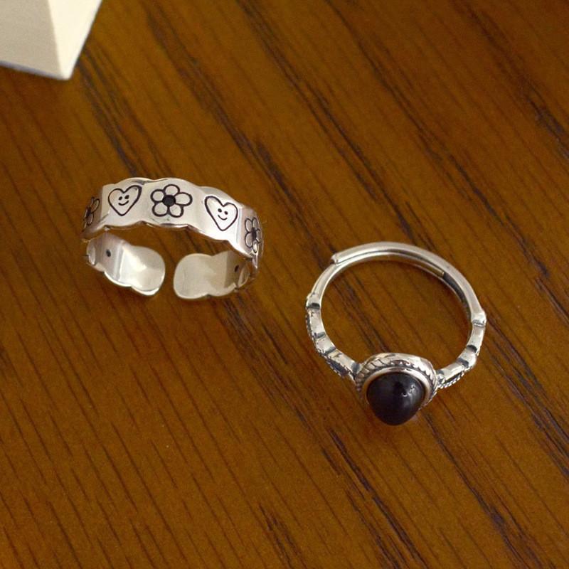 Inspired Elegant Vintage Heart Shaped Ring For Women Adjustable Copper Jewelry Piece