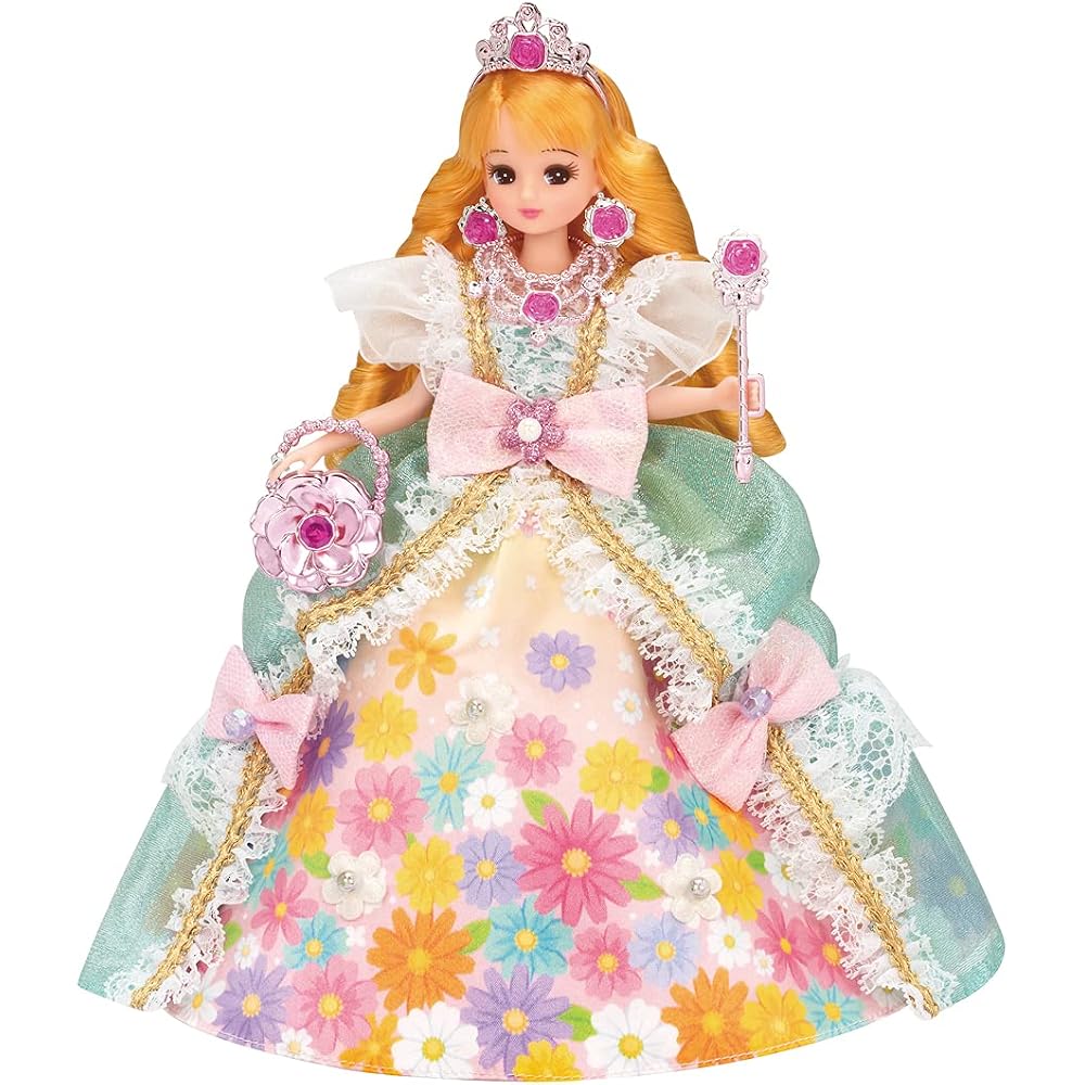 Takara Tomy “Licca-chan Dress Yumemiru Princess Flower Garden Dress” Dress-Up Doll Playhouse Toy ...