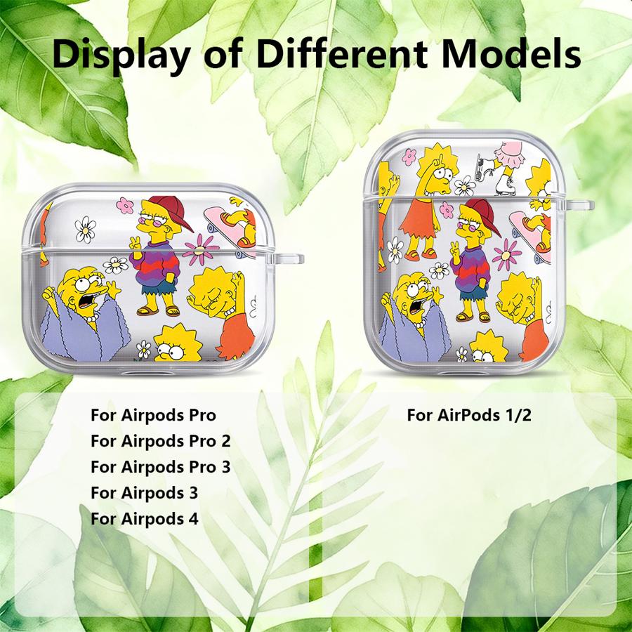 The Simpsons Lisa Case For Airpods 2 4 3 1 Pro Pro2 Pro3 Clear Earphone Cases Cover