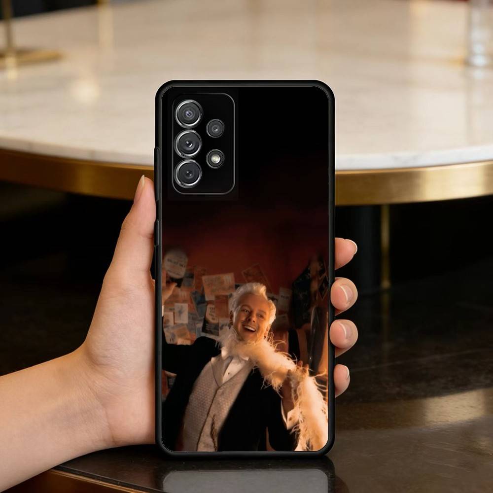 

C-Cartoon G-Good O-Omens Phone Case For Samsung Galaxy A73,A72,A71,A70,A53,A52,A51,Soft Silicone Black Cover Samsung a72