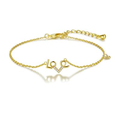 14 K apzeltīta hroma mīlestības rokassprādzes 20 cm vara balta cirkona mīlestības rokassprādze pārim