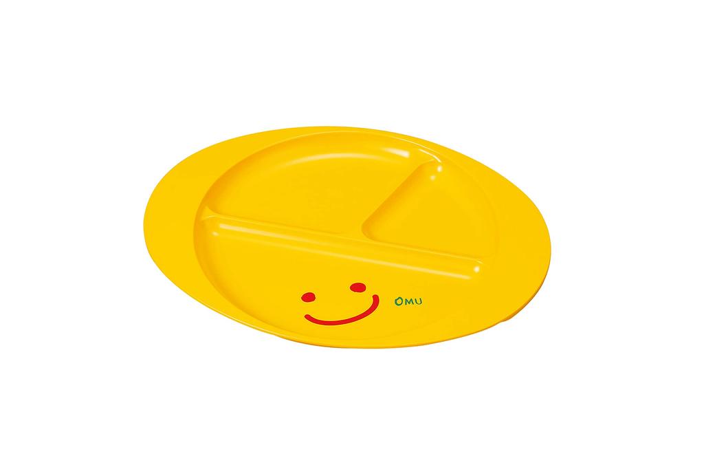 Tatsumiya Lunch Chappu One Size Plate, (Yellow), "OMU SMILE" 560237,