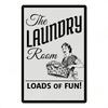 Laundry Vintage Metal Posters Tin Signs Decor Funny Metal Plaque Pin Up Girl Home Wall Art Painting