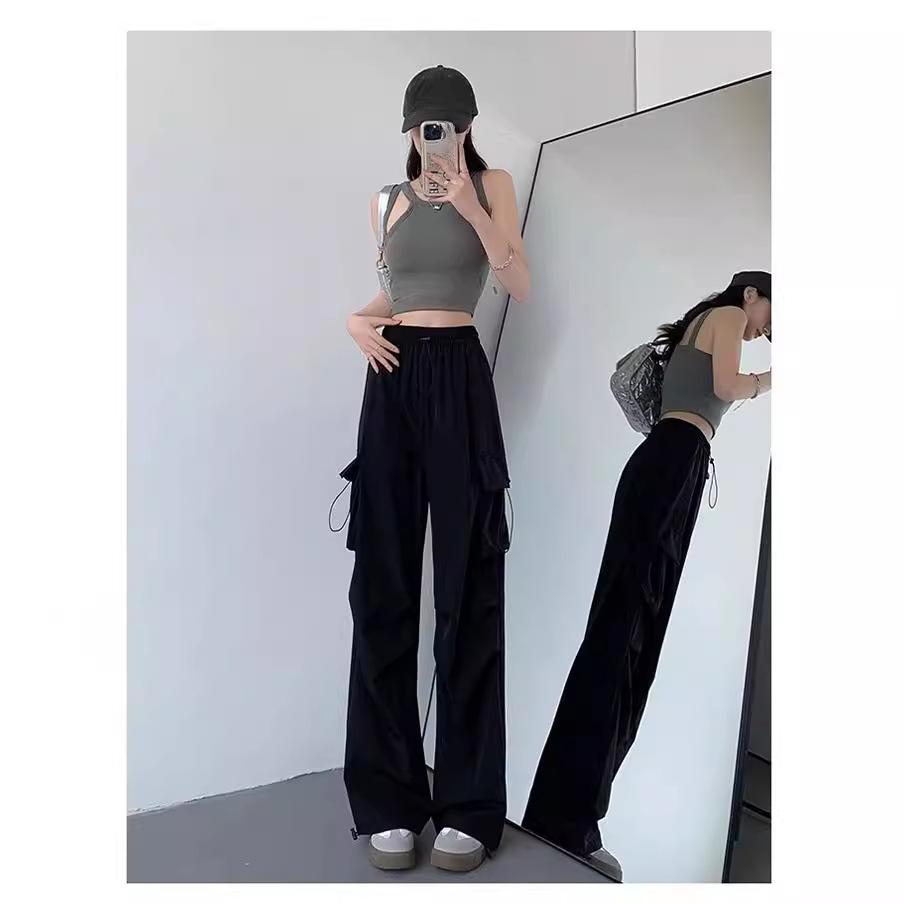 

Быстросохнущие рабочие брюки, женские брюки, свободные широкие брюки больших размеров, летние спортивные брюки для альпинизма 2XL чёрный