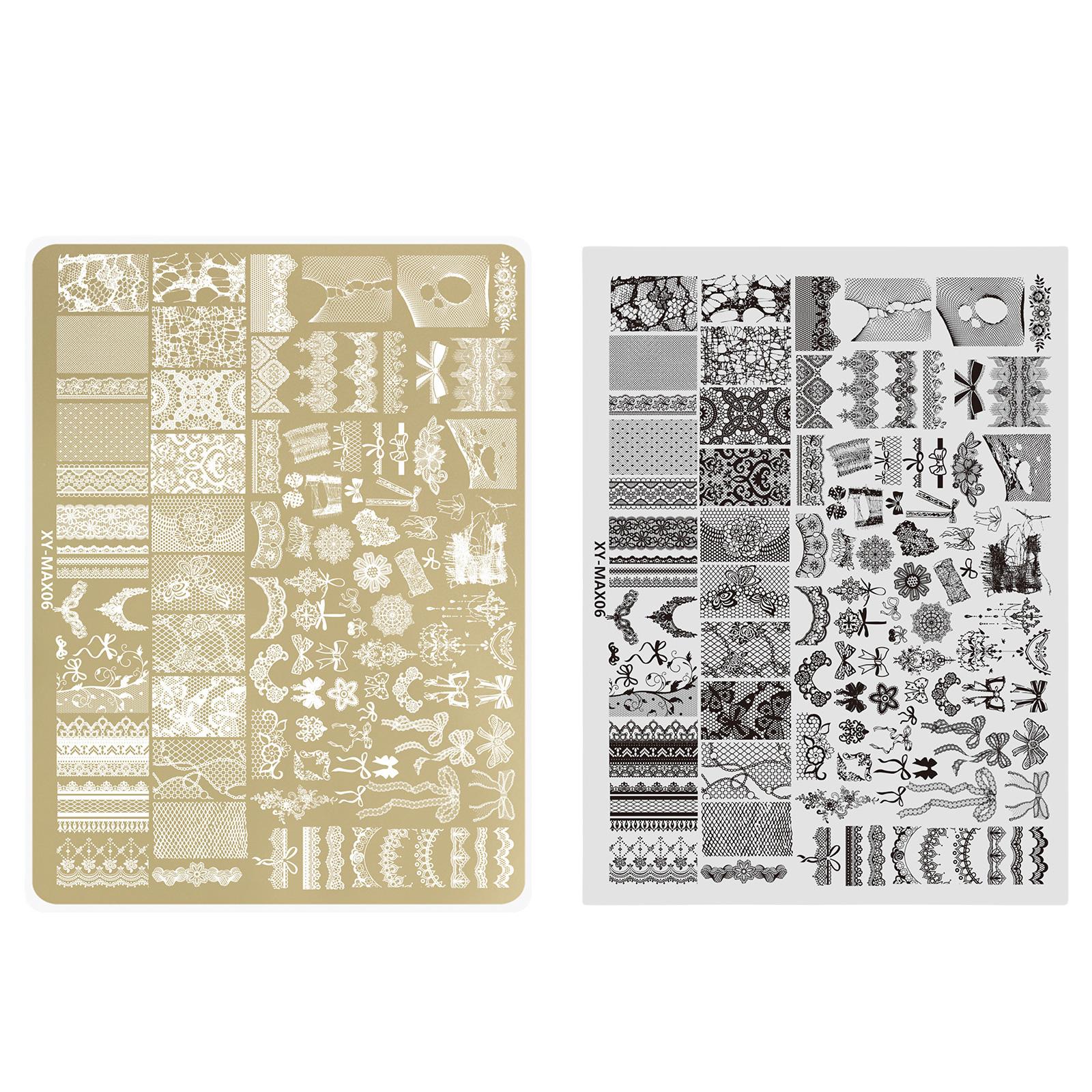 

Пластина для стемпинга ногтей, шаблоны для нейл-арта, кружевные цветочные пластины для нейл-арта для DIY украшений для нейл-арта, пластины для стемпинга нейл-арта 6